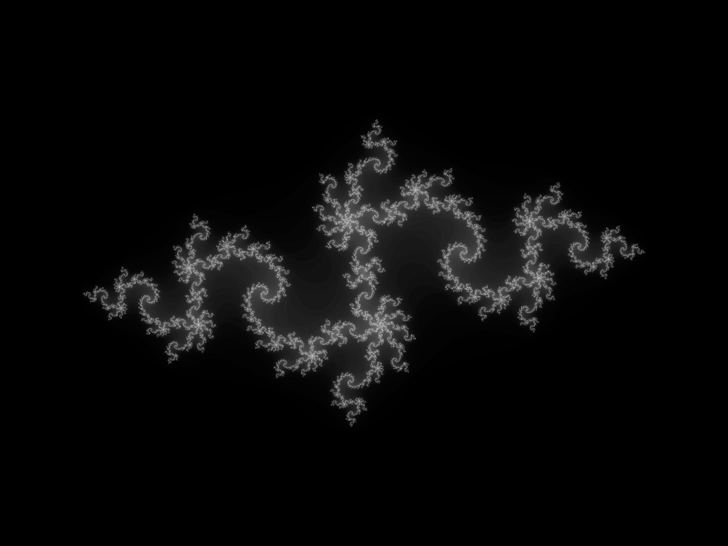 A screenshot of a fractal rendered with the aid of Hare’s new complex number
support